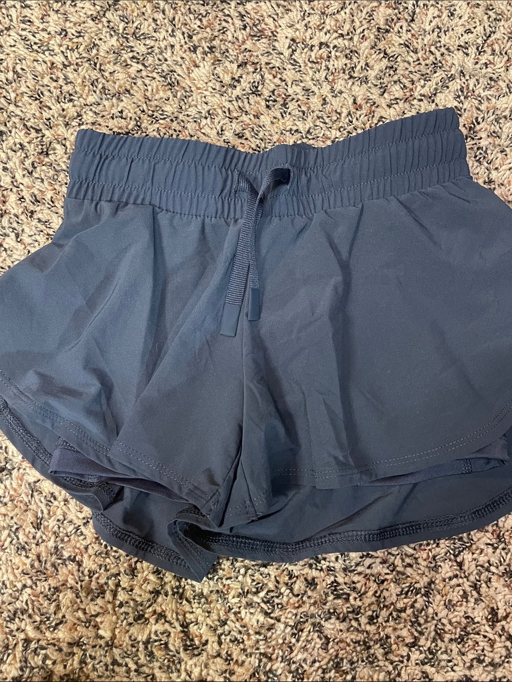 All In Motion 2 in 1 Active Shorts Navy Lined Girls Size XS (4/5) NWT